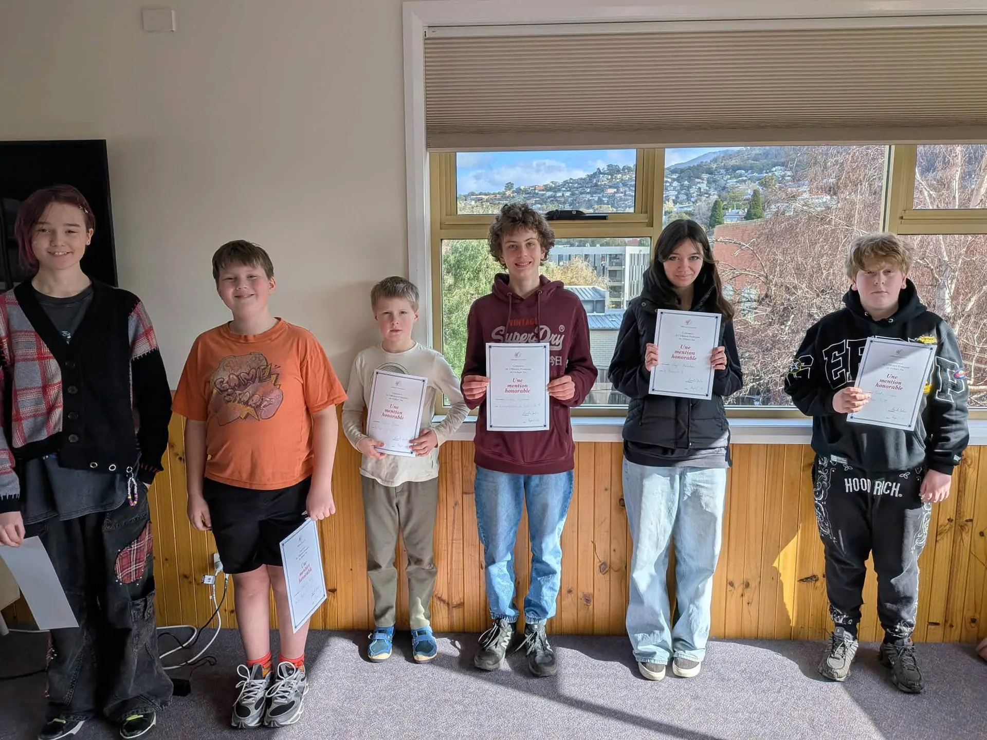 Students receiving French achievement awards