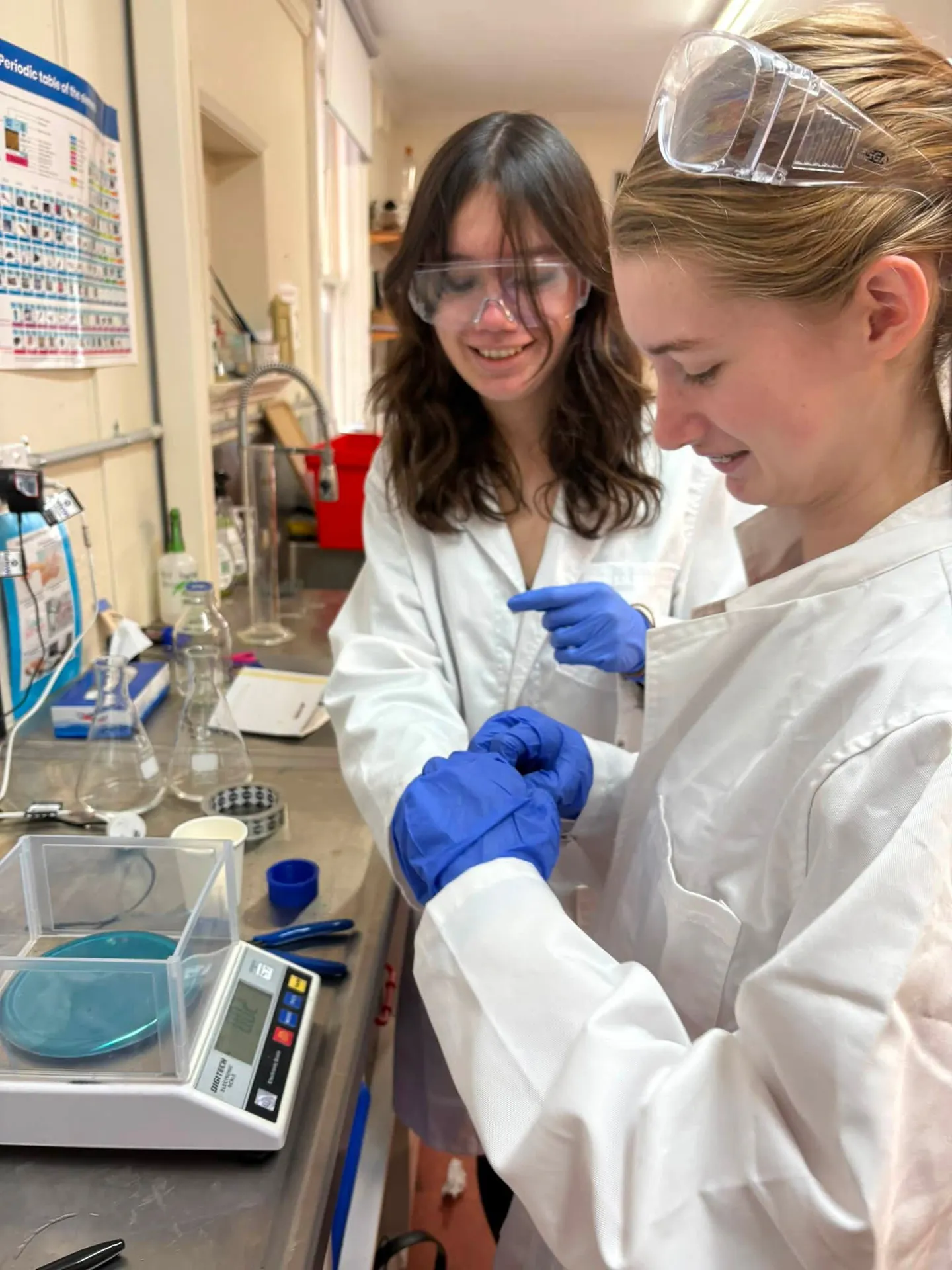 Students carrying out a science experiment
